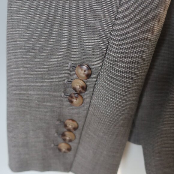 NWT Womens TWP Taupe Virgin Wool Blend Blazer Smoking Jacket S - Picture 14 of 16